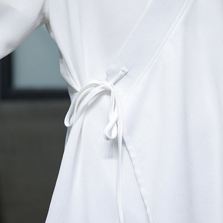 Set di 2 pezzi Buddha Stones, kimono in cotone con lacci e ricamo in bambù, pantaloni alla caviglia con tasche, set di stoffa per meditazione da uomo - image 18