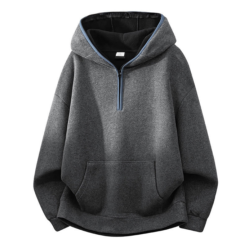 Felpa con cappuccio da uomo in cotone a maniche lunghe con fodera in pile, modello Buddha Stones, autunno inverno, con cerniera - Grigio scuro - US/UK/AU42, EU52 (3XL) - image 11