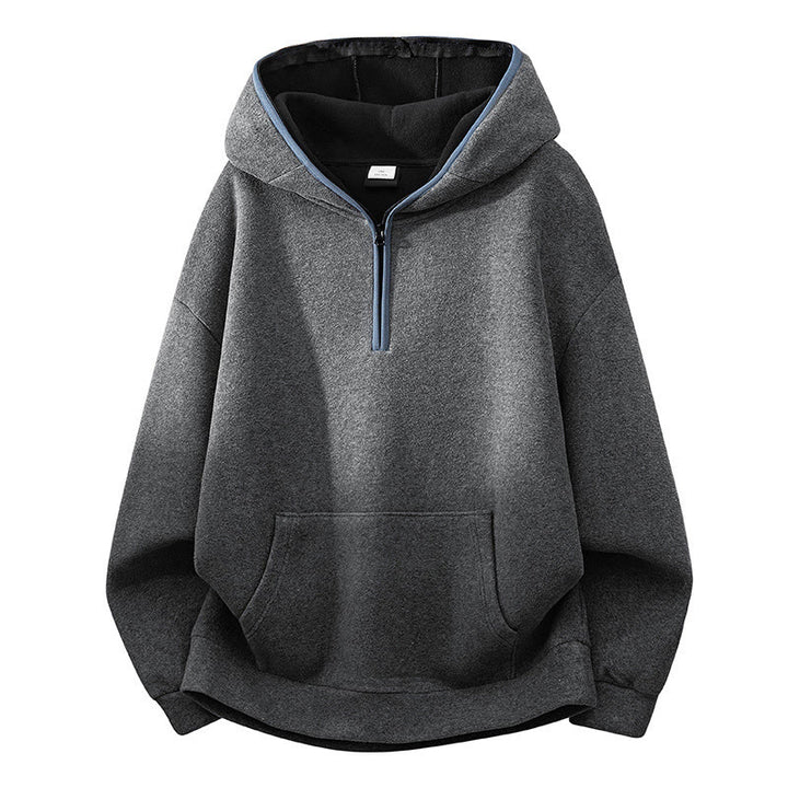 Felpa con cappuccio da uomo in cotone a maniche lunghe con fodera in pile, modello Buddha Stones, autunno inverno, con cerniera - Grigio scuro - US/UK/AU42, EU52 (3XL) - image 11