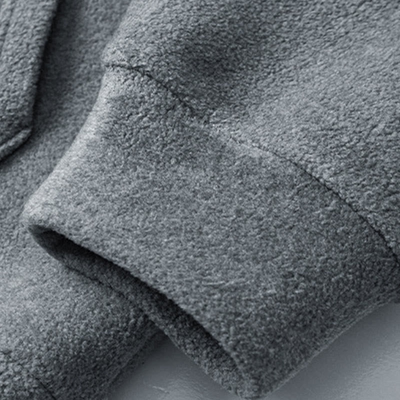 Felpa con cappuccio da uomo in cotone a maniche lunghe con fodera in pile, modello Buddha Stones, autunno inverno, con cerniera - image 6