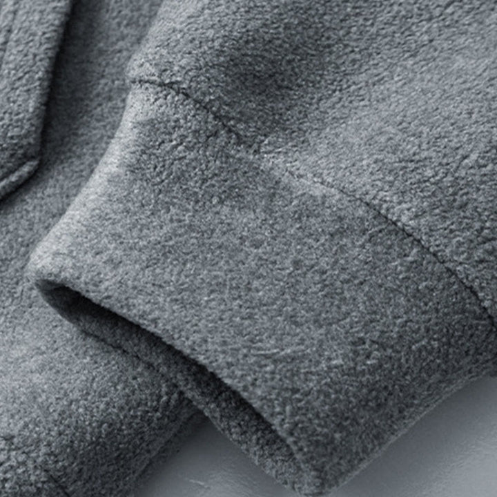 Felpa con cappuccio da uomo in cotone a maniche lunghe con fodera in pile, modello Buddha Stones, autunno inverno, con cerniera - image 6