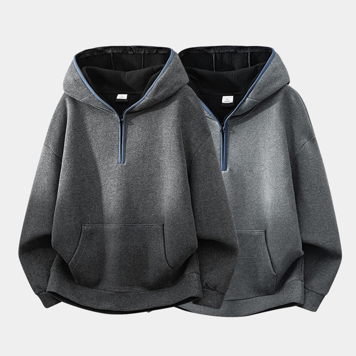 Felpa con cappuccio da uomo in cotone a maniche lunghe con fodera in pile, modello Buddha Stones, autunno inverno, con cerniera - image 13