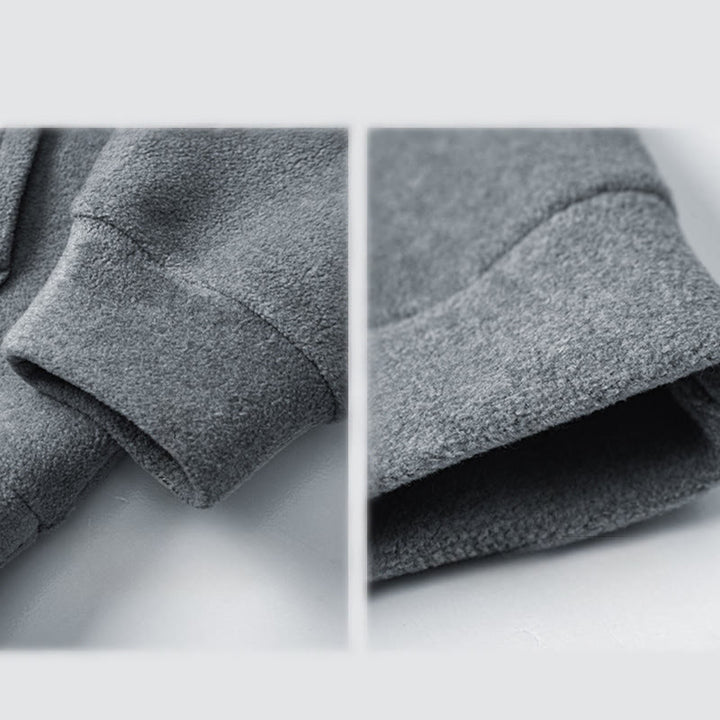 Felpa con cappuccio da uomo in cotone a maniche lunghe con fodera in pile, modello Buddha Stones, autunno inverno, con cerniera - image 9