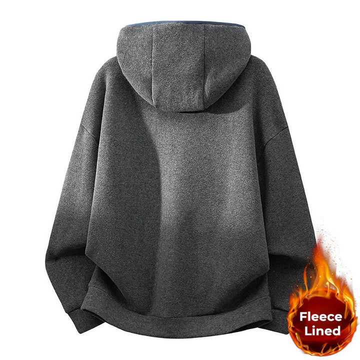 Felpa con cappuccio da uomo in cotone a maniche lunghe con fodera in pile, modello Buddha Stones, autunno inverno, con cerniera - image 12