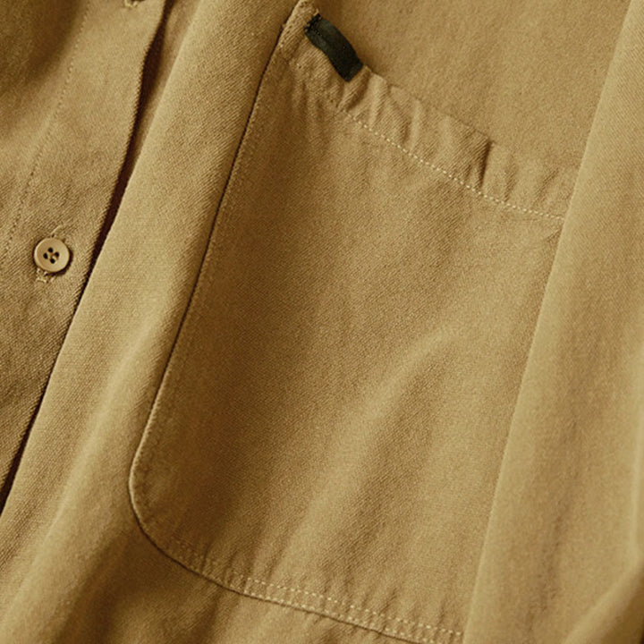 Camicia da donna in cotone a maniche lunghe con colletto rialzato e bottoni casual, motivo Buddha Stones - image 9