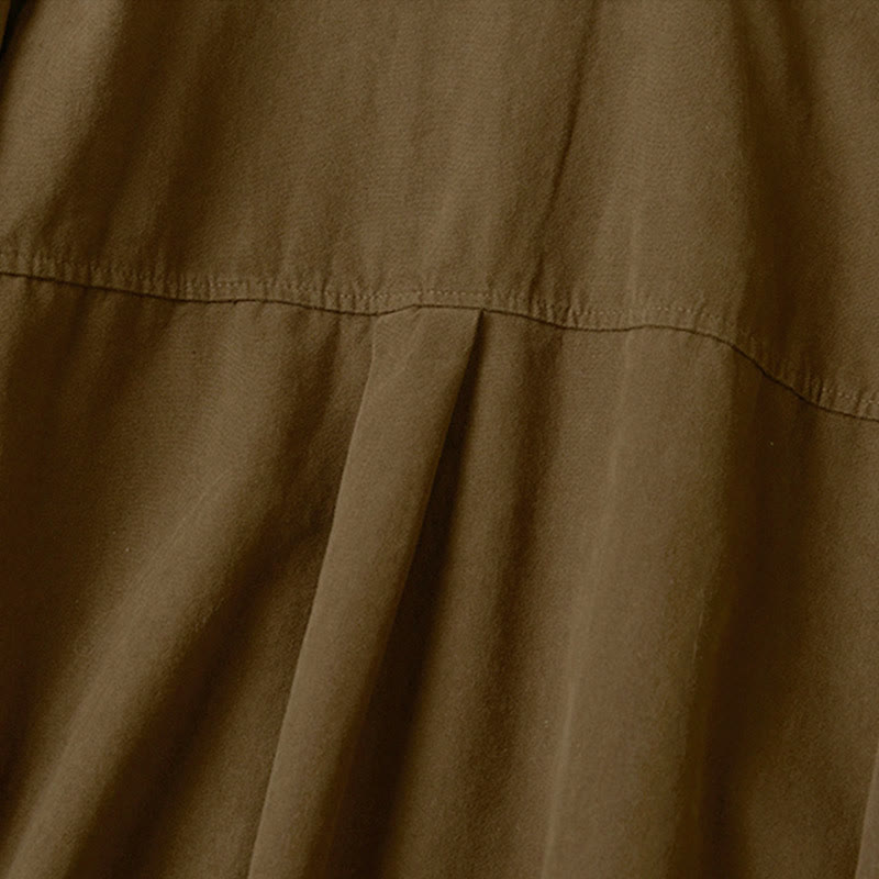 Camicia da donna in cotone a maniche lunghe con colletto rialzato e bottoni casual, motivo Buddha Stones - image 17