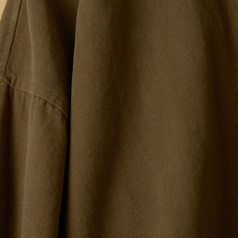 Camicia da donna in cotone a maniche lunghe con colletto rialzato e bottoni casual, motivo Buddha Stones - image 18