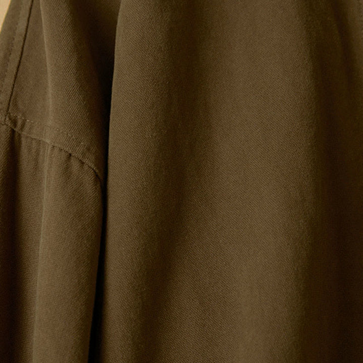 Camicia da donna in cotone a maniche lunghe con colletto rialzato e bottoni casual, motivo Buddha Stones - image 18