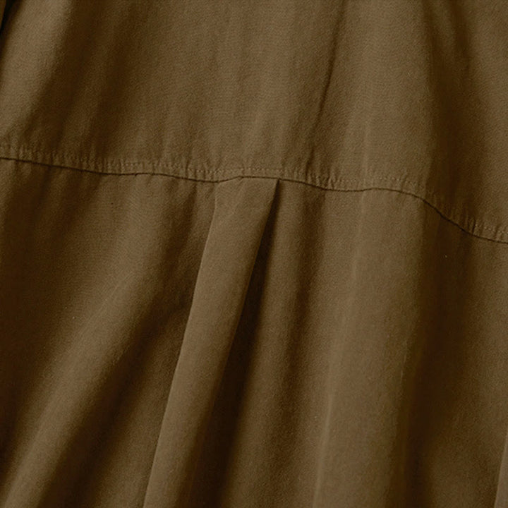 Camicia da donna in cotone a maniche lunghe con colletto rialzato e bottoni casual, motivo Buddha Stones - image 17