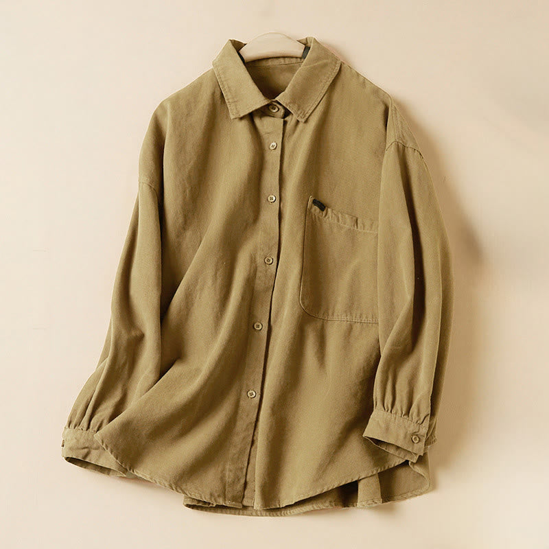 Camicia da donna in cotone a maniche lunghe con colletto rialzato e bottoni casual, motivo Buddha Stones - Verga d'oro - US14, UK/AU18, EU46 (2XL) - image 5