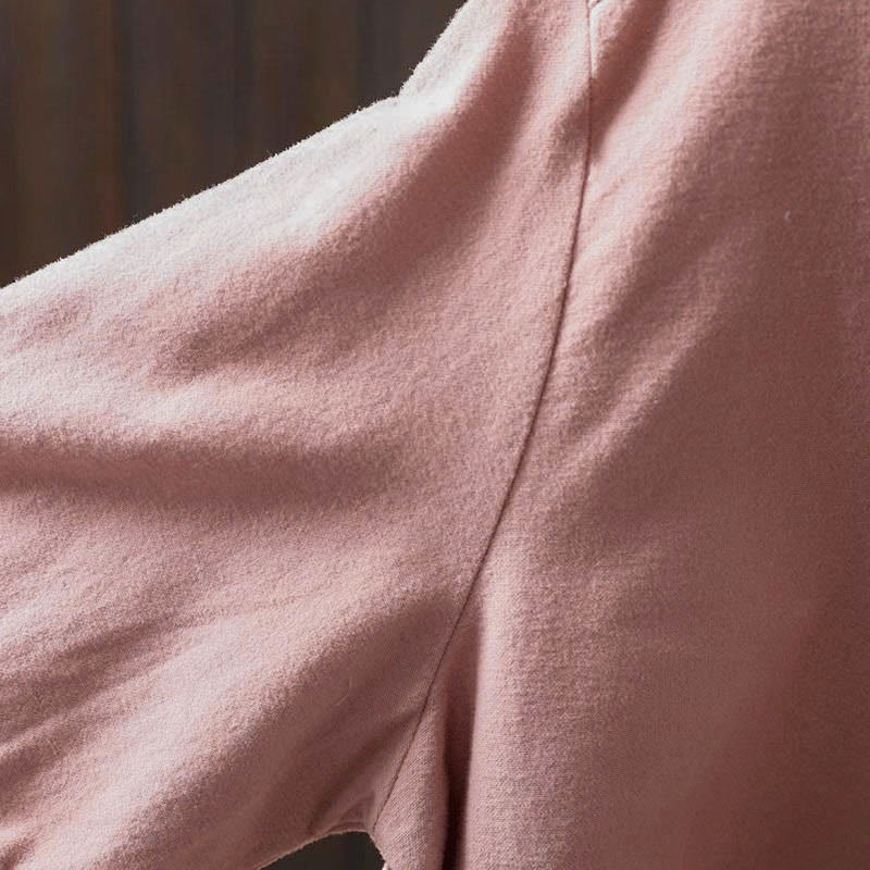 Camicia da donna in cotone a maniche lunghe con colletto rialzato e bottoni in tinta unita, Buddha Stones Fall - image 12