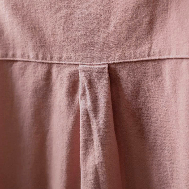 Camicia da donna in cotone a maniche lunghe con colletto rialzato e bottoni in tinta unita, Buddha Stones Fall - image 9