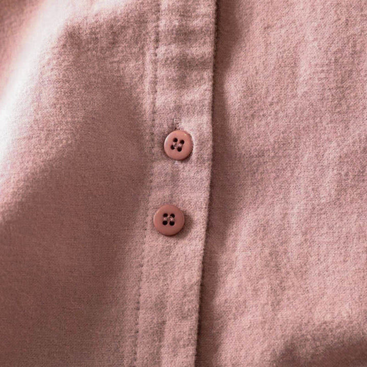 Camicia da donna in cotone a maniche lunghe con colletto rialzato e bottoni in tinta unita, Buddha Stones Fall - image 11