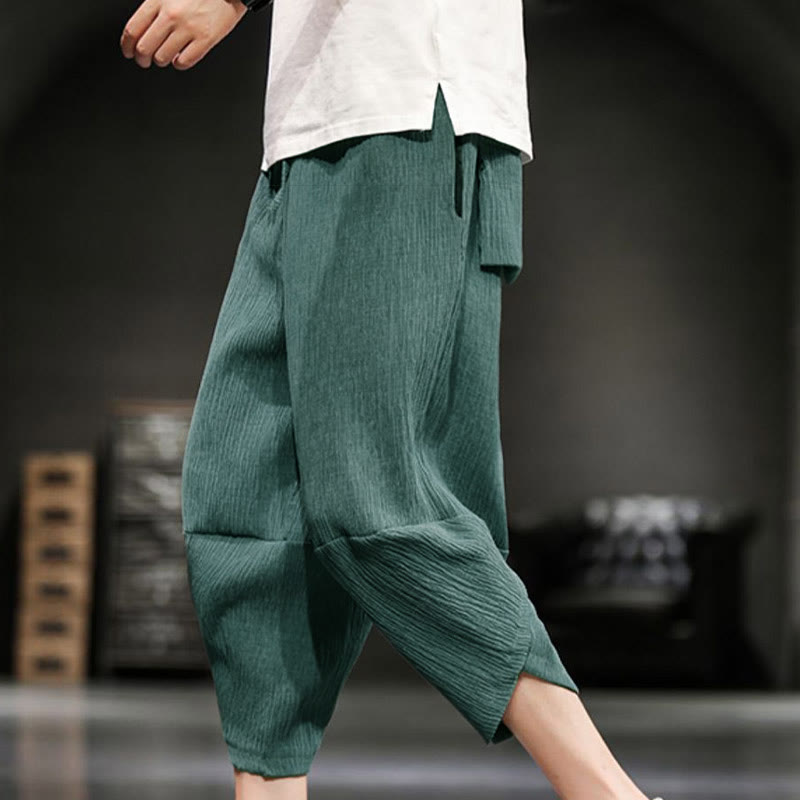 Pantaloni corti da uomo Buddha Stones Summer Solid con tasche - Verde Mare Chiaro - US/UK/AU46, EU56 (5XL)  - image 9