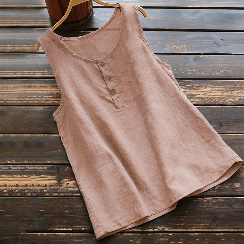 Gilet da donna con colletto e bottoni, colore puro, estivo, motivo Buddha Stones - Corallo chiaro - US18, UK/AU22, EU50 (5XL) - image 4