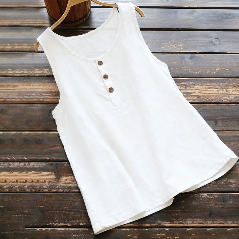 Gilet da donna con colletto e bottoni, colore puro, estivo, motivo Buddha Stones - Bianco - US18, UK/AU22, EU50 (5XL) - image 1