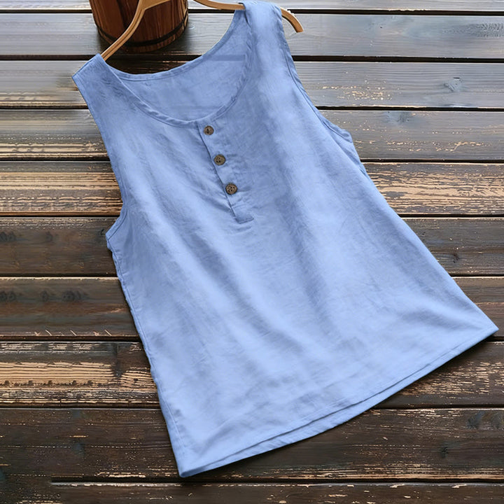 Gilet da donna estivo a tinta unita con colletto e bottoni, modello Buddha Stones. - Blu reale - US18, UK/AU22, EU50 (5XL) - image 5