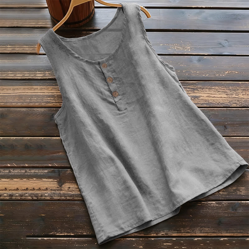Gilet da donna estivo a tinta unita con colletto e bottoni, modello Buddha Stones. - Grigio - US18, UK/AU22, EU50 (5XL) - image 2