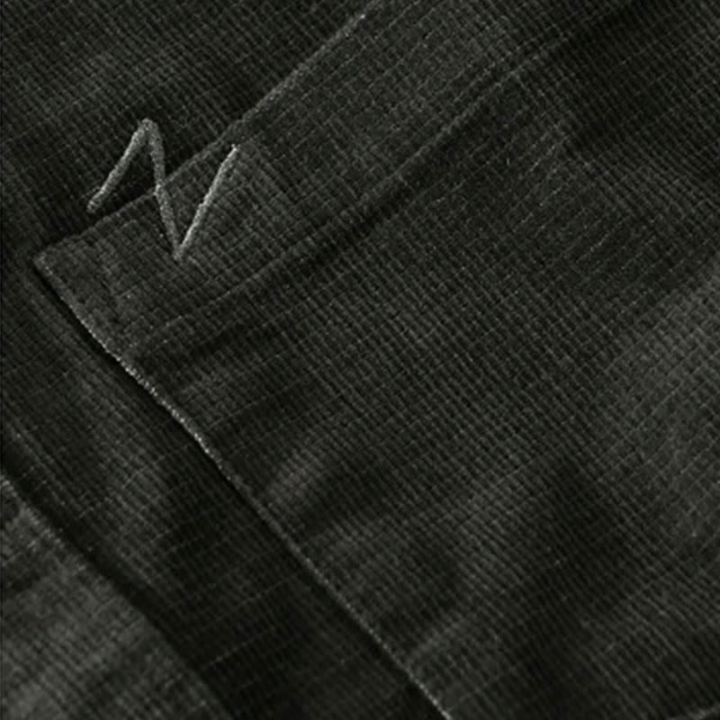 Giacca da uomo in velluto a coste casual con tasche, a maniche lunghe e tinta unita, in cotone spesso, con Buddha Stones - image 5