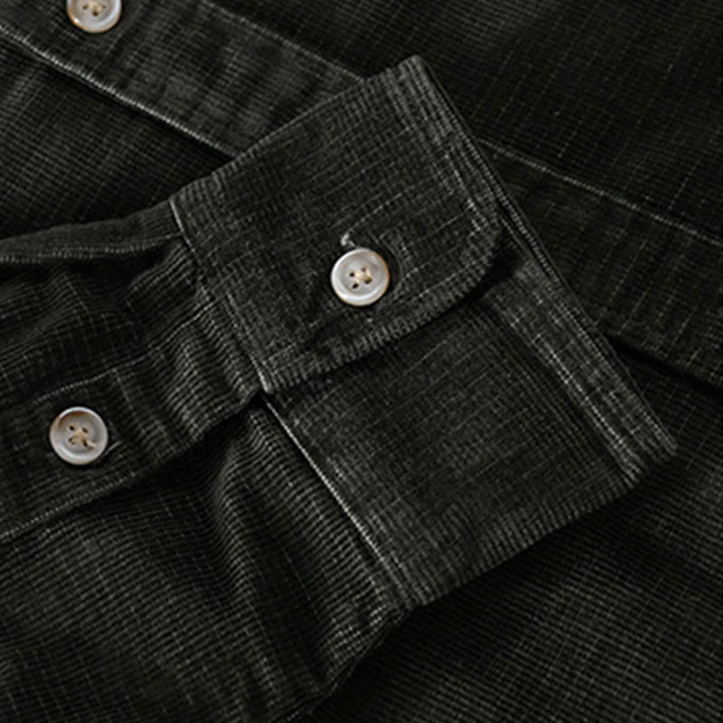 Giacca da uomo in velluto a coste casual con tasche, a maniche lunghe e tinta unita, in cotone spesso, con Buddha Stones - image 6