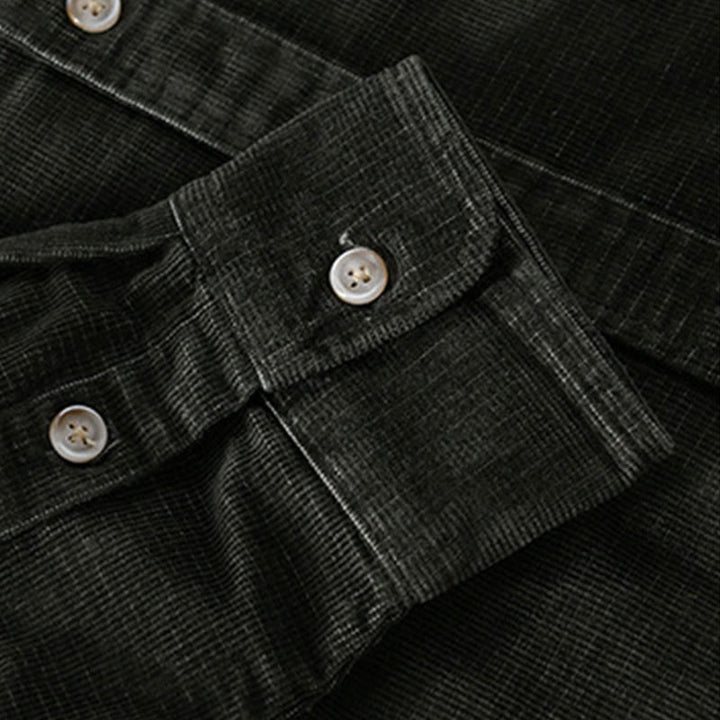 Giacca da uomo in velluto a coste casual con tasche, a maniche lunghe e tinta unita, in cotone spesso, con Buddha Stones - image 6