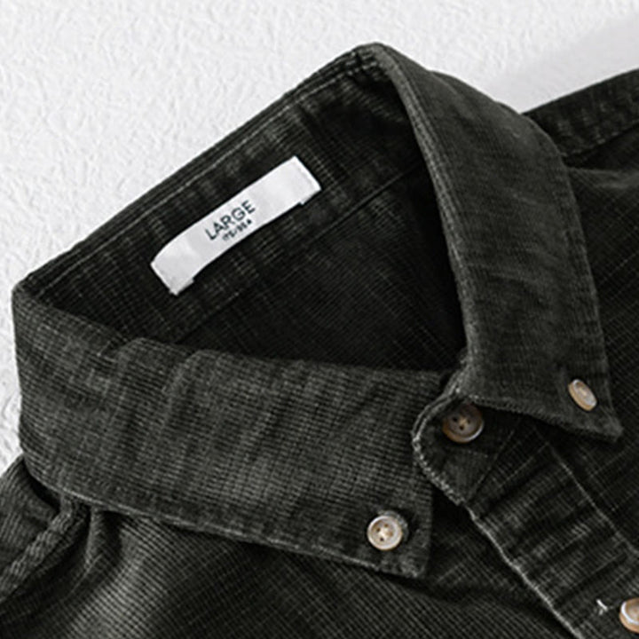 Giacca da uomo in velluto a coste casual con tasche, a maniche lunghe e tinta unita, in cotone spesso, con Buddha Stones - image 15