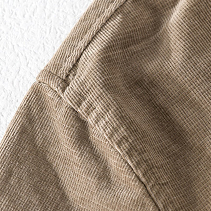 Giacca da uomo in velluto a coste casual con tasche, a maniche lunghe e tinta unita, in cotone spesso, con Buddha Stones - image 10