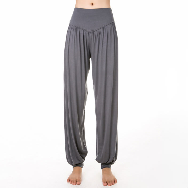 Pantaloni harem da yoga e danza in modal, tinta unita, Buddha Stones - image 16