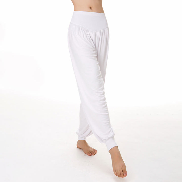 Pantaloni harem da yoga e danza in modal, tinta unita, Buddha Stones - image 18
