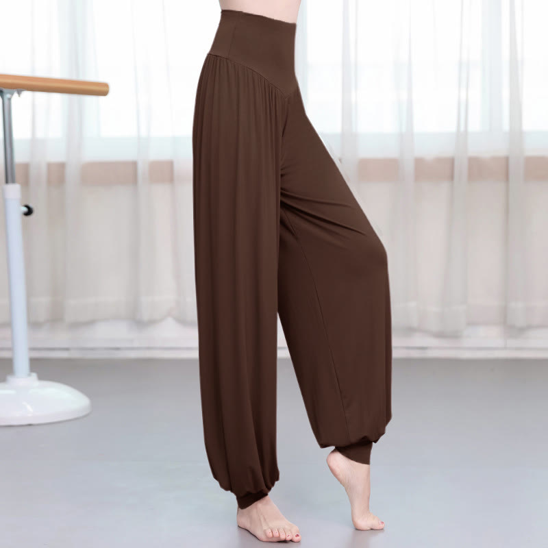 Pantaloni harem da yoga e danza in modal, tinta unita, Buddha Stones - Siena - US12, UK/AU16, EU44 (3XL) - image 20