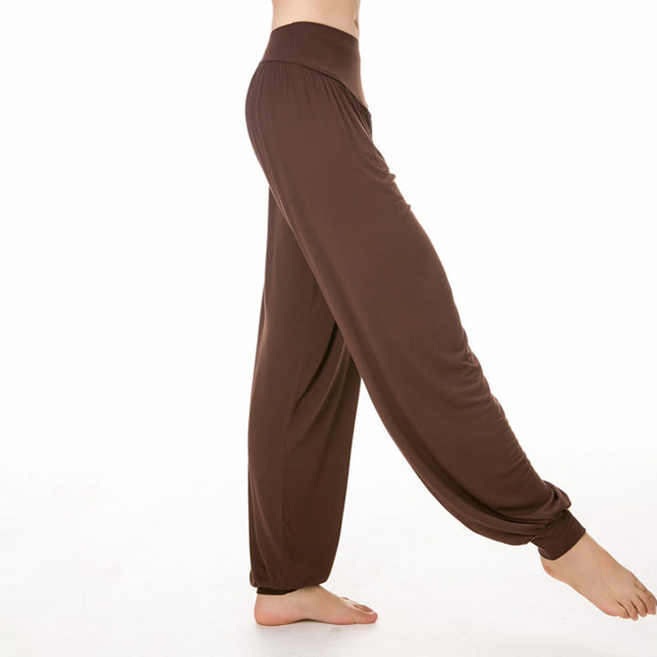 Pantaloni harem da yoga e danza in modal, tinta unita, Buddha Stones - image 21