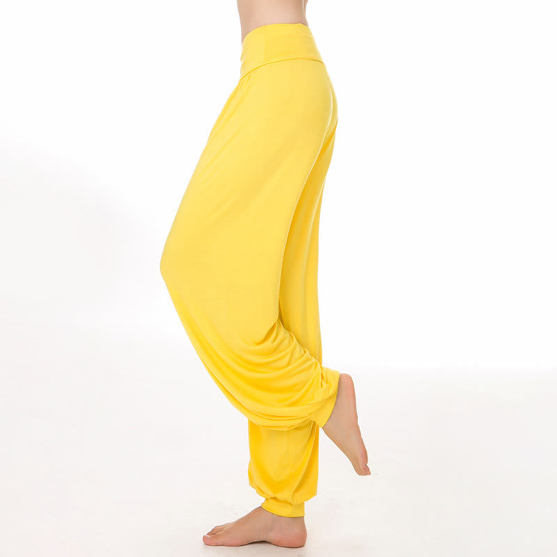 Pantaloni harem da yoga e danza in modal, tinta unita, Buddha Stones - Giallo - US12, UK/AU16, EU44 (3XL) - image 28
