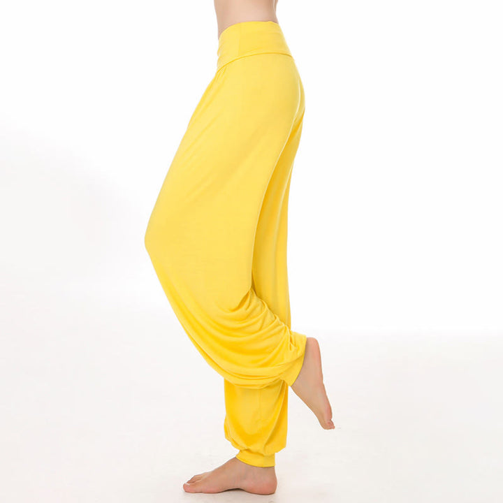 Pantaloni harem da yoga e danza in modal, tinta unita, Buddha Stones - Giallo - US12, UK/AU16, EU44 (3XL) - image 28