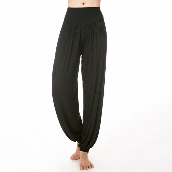 Pantaloni harem da yoga e danza in modal, tinta unita, Buddha Stones - image 5