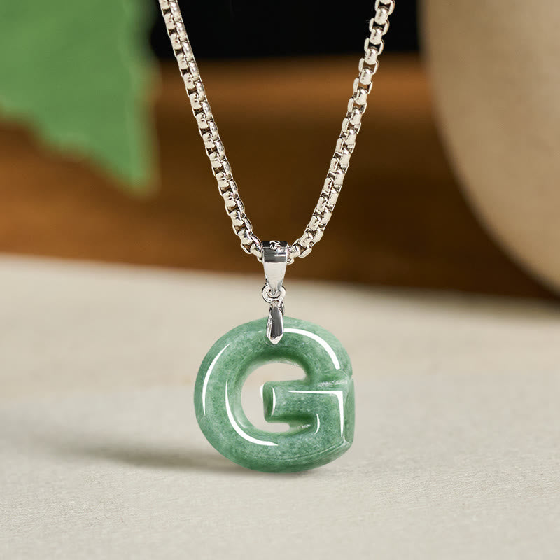 Collana con ciondolo della prosperità in acciaio al titanio con lettera AZ naturale Buddha Stones - G - image 15