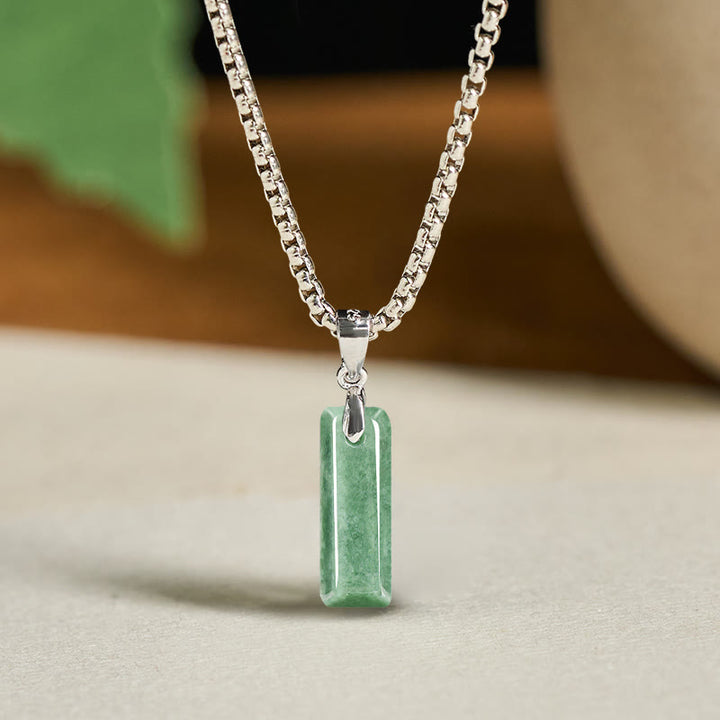 Collana con ciondolo della prosperità in acciaio al titanio con lettera AZ naturale Buddha Stones - IO - image 17