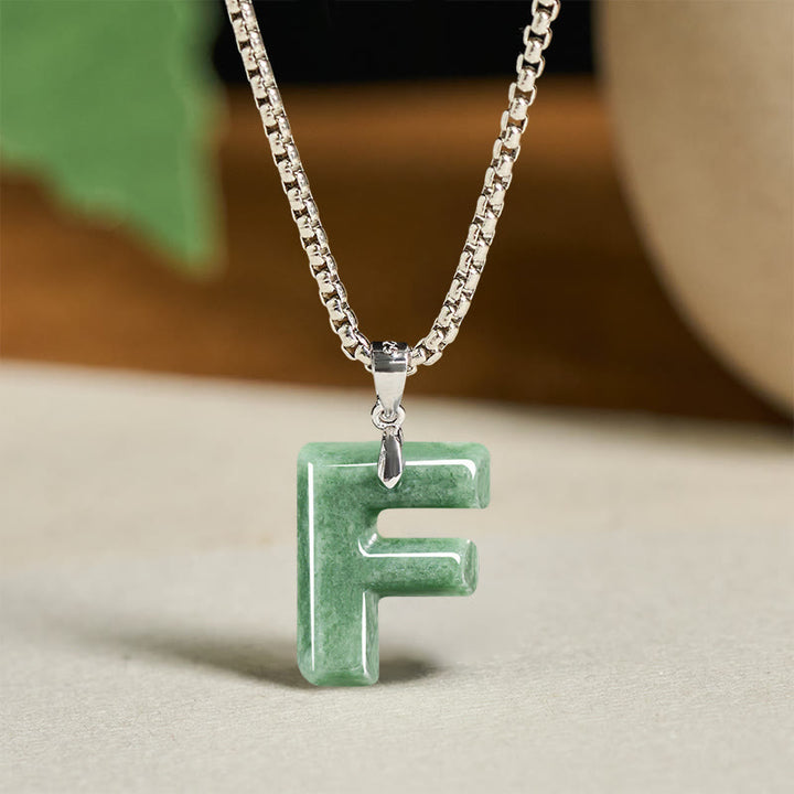 Collana con ciondolo della prosperità in acciaio al titanio con lettera AZ naturale Buddha Stones - F - image 14