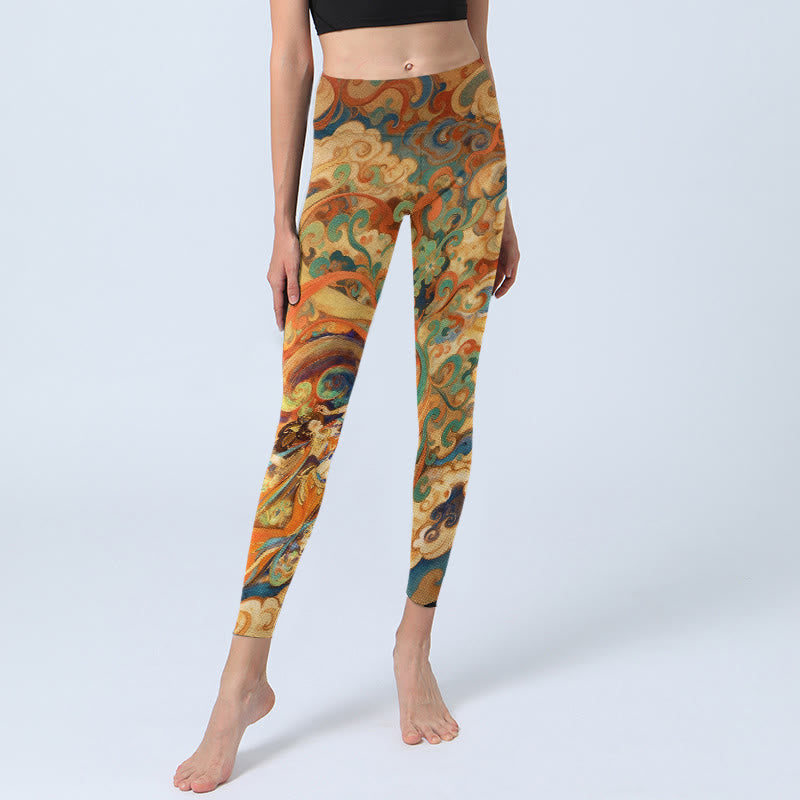 Leggings da palestra con stampa di nuvole di fate, modello Buddha Stones, pantaloni da yoga da donna - image 5