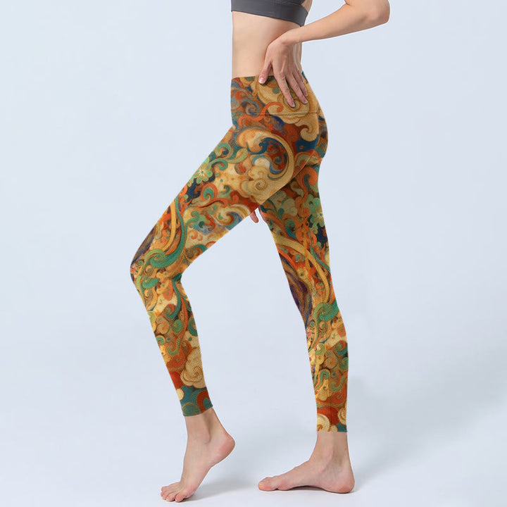 Leggings da palestra con stampa di nuvole di fate, modello Buddha Stones, pantaloni da yoga da donna - image 2