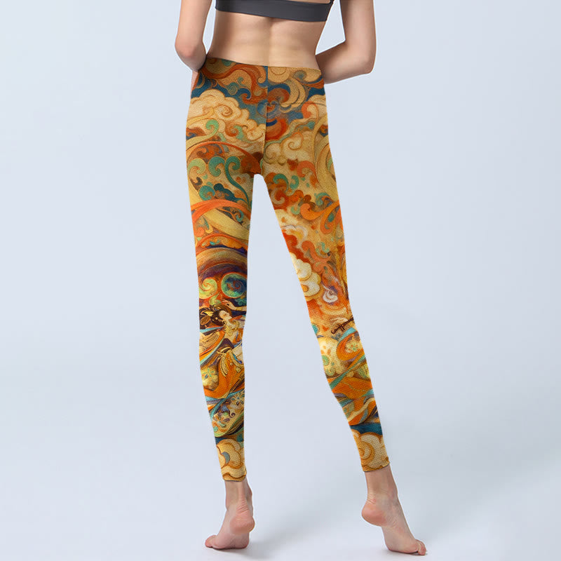 Leggings da palestra con stampa di nuvole di fate, modello Buddha Stones, pantaloni da yoga da donna - image 6