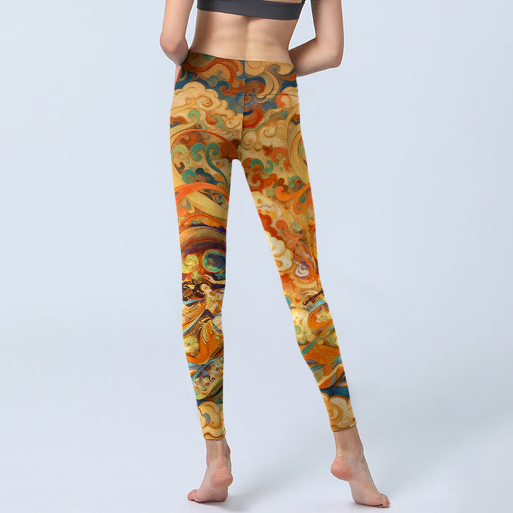 Leggings da palestra con stampa di nuvole di fate, modello Buddha Stones, pantaloni da yoga da donna - image 6
