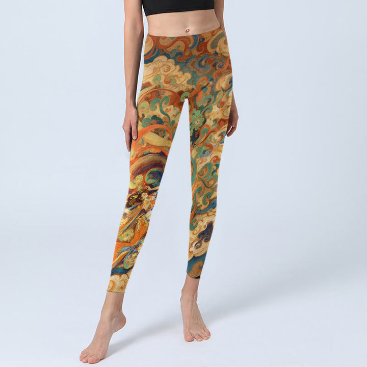Leggings da palestra con stampa di nuvole di fate, modello Buddha Stones, pantaloni da yoga da donna - image 5