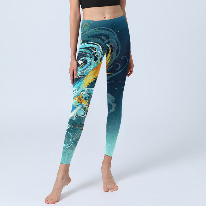Leggings da palestra con stampa di nuvole e fenice, motivo Buddha Stones, pantaloni da yoga da donna - image 5