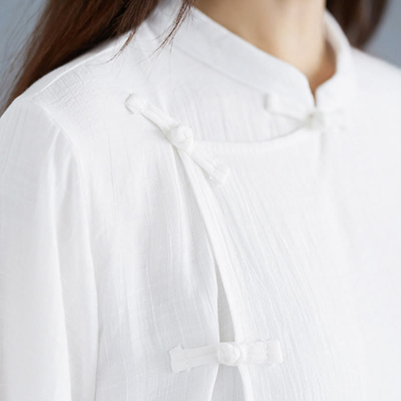 Set da donna di abbigliamento Zen per meditazione, in tinta unita, con maniche a tre quarti, pantaloni larghi e bottoni a rana, motivo Buddha Stones, 2 pezzi - image 11