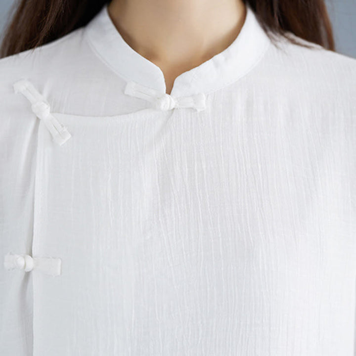 Set da donna di abbigliamento Zen per meditazione, in tinta unita, con maniche a tre quarti, pantaloni larghi e bottoni a rana, motivo Buddha Stones, 2 pezzi - image 10