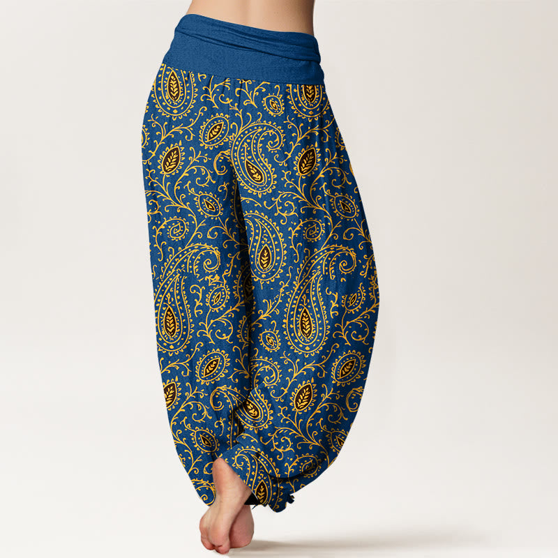 Pantaloni harem da donna con elastico in vita, in cotone con motivo paisley dai colori vivaci, modello Buddha Stones - image 6