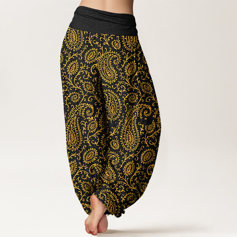 Pantaloni harem da donna con elastico in vita, in cotone con motivo paisley dai colori vivaci, modello Buddha Stones - image 9