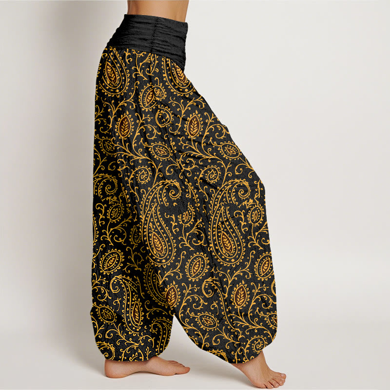 Pantaloni harem da donna con elastico in vita, in cotone con motivo paisley dai colori vivaci, modello Buddha Stones - image 10