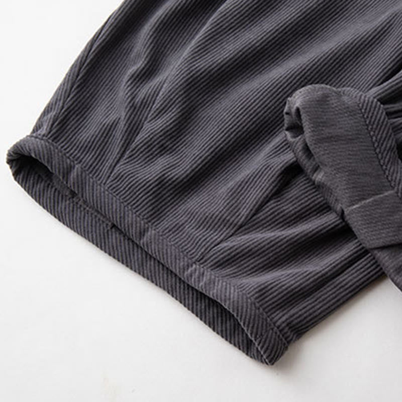 Pantaloni in velluto a coste con coulisse e elastico in vita, modello invernale da uomo Buddha Stones, con tasche - image 6