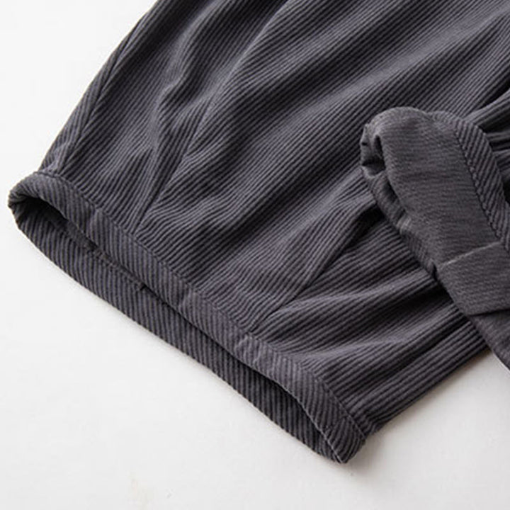 Pantaloni in velluto a coste con coulisse e elastico in vita, modello invernale da uomo Buddha Stones, con tasche - image 6